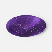 メタリックカスタムスワロフスキークリスタルパープルプラムドット ペーパープレート (アングル)
