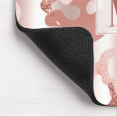 メタリックカスタムバラ金ゴールドグリッターピンクマーブル迷彩柄 マウスパッド (コーナー)