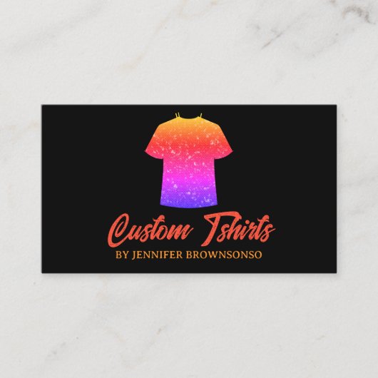 メタリックカラフルTシャツプリント衣料アパレル 名刺 (正面)