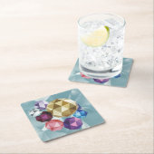 メタリックカラー幾何形状コースターセット スクエアペーパーコースター (インサイチュ)