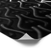 メタリックカーテンブラックとホワイト ポスター (角)