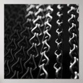 メタリックカーテンブラックとホワイト ポスター (正面)