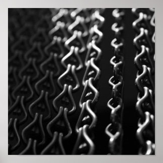 メタリックカーテンブラックとホワイト ポスター