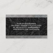 メタリックカーロゴの自動購入 |黒い大理石メタル 名刺 (裏面)