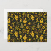 メタリッククリスマスコラージホリデーポストカード シーズンポストカード (正面/裏面)