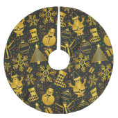 メタリッククリスマスコラージュ ブラッシュドポリエステルツリースカート (正面)