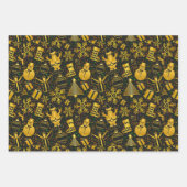 メタリッククリスマスコラージュ ラッピングペーパーシート (正面2)