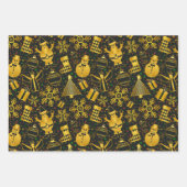 メタリッククリスマスコラージュ ラッピングペーパーシート (正面)