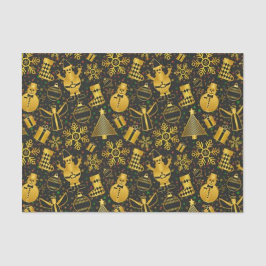 メタリッククリスマスコラージュ 薄葉紙 (正面)