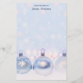 メタリッククリスマスボール魔法の写真 便箋