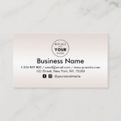 メタリッククリームグラデーションハートロゴの追加美しい ロイヤリティカード (裏面)