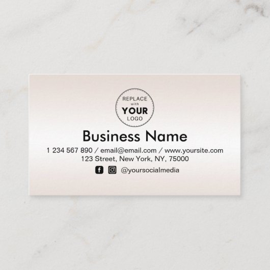 メタリッククリームグラデーションハートロゴの追加美しい ロイヤリティカード (裏面)