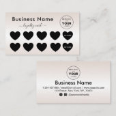 メタリッククリームグラデーションハートロゴの追加美しい ロイヤリティカード (正面/裏面)