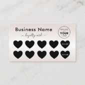 メタリッククリームグラデーションハートロゴの追加美しい ロイヤリティカード (正面)