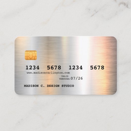 メタリッククレジットカードスタイル 名刺 (正面)