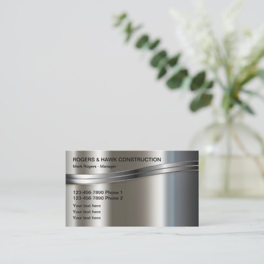 メタリッククール建築名刺 名刺 (スタンド正面)