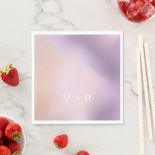 メタリックグラデーションモノグモダンラム紙ナプキン スタンダードランチョンナプキン (インサイチュ)