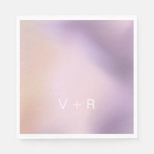 メタリックグラデーションモノグモダンラム紙ナプキン スタンダードランチョンナプキン (正面)