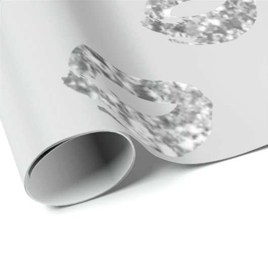 メタリックグラムラウンドドットシルバーグレーグリッターホワイト ラッピングペーパー (ロールコーナー)