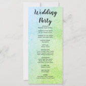 メタリックグリーンとブルーとフローラ結婚式 プログラム (裏面)