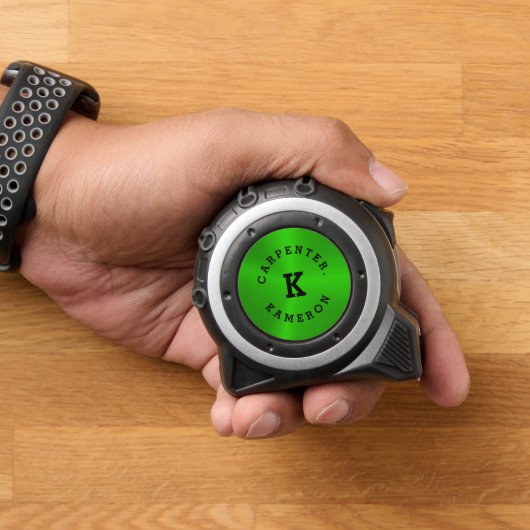 メタリックグリーンのテクスチャー、カスタムモノグラム |文字 メジャー (ホーム)