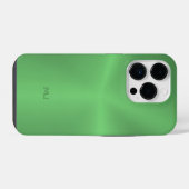 メタリックグリーンの背景画像 iPhoneケース (裏面横)