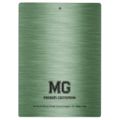 メタリックグリーンカスタムテクスチャ文字 クリップボード (裏面)