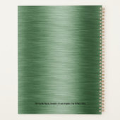 メタリックグリーンカスタムテクスチャ文字 プランナー手帳 (裏面)