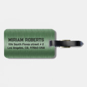 メタリックグリーンカスタムテクスチャ文字 ラゲッジタグ (裏面横)