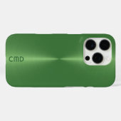 メタリックグリーンテクスチャステンレス鋼の外観 Case-Mate iPhoneケース (裏面 (横))