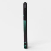 メタリックグリーンデザインブラシ仕上げアルミルック Case-Mate iPhoneケース (裏面/左)