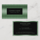 メタリックグリーンブラシ仕上げアルミテクスチャの外観 名刺 (正面/裏面)