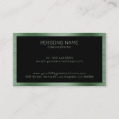 メタリックグリーンブラシ仕上げアルミテクスチャの外観 名刺 (裏面)