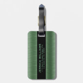 メタリックグリーンブラシ仕上げアルミテクスチャ ラゲッジタグ (裏面縦)