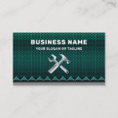 メタリックグリーンメッシュハンドマインド自動修復整備士 名刺 (正面)