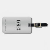 メタリックグレイあなたの会社のロゴビジネスカスタム ラゲッジタグ (正面横)