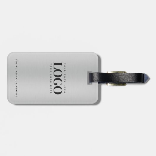 メタリックグレイあなたの会社のロゴビジネスカスタム ラゲッジタグ (裏面横)