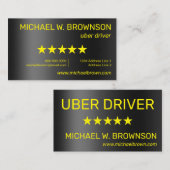 メタリックグレーイエロー モダン ミニマル ドライバー 名刺 (正面/裏面)