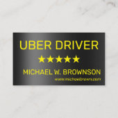 メタリックグレーイエロー モダン ミニマル ドライバー 名刺 (裏面)