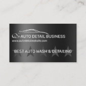 メタリックグレーカー自動詳細洗浄洗浄 名刺 (裏面)