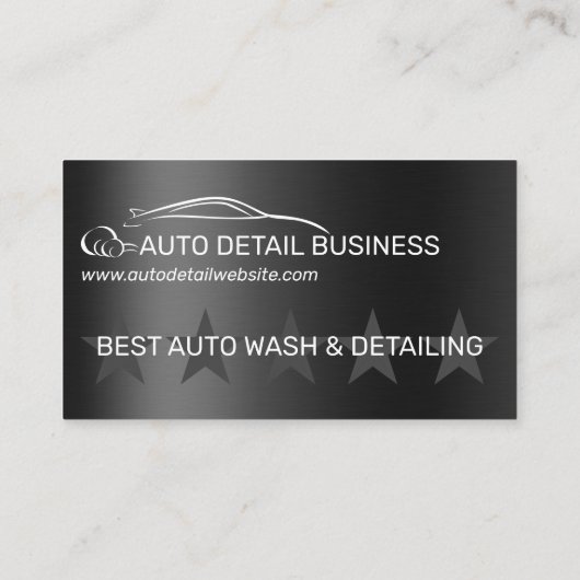 メタリックグレーカー自動詳細洗浄洗浄 名刺 (裏面)