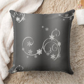 メタリックグレークリスマス クッション (ブランケット)