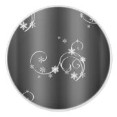 メタリックグレークリスマス セラミックノブ (正面)