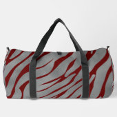 メタリックグレーゼブラストライプパターン ダッフルバッグ (裏面)