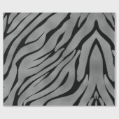 メタリックグレーゼブラパターン ラッピングペーパー (フラット)