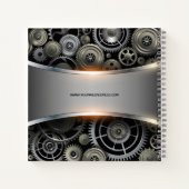 メタリックグレーテクスチャ背景プリント ノートブック (裏面)