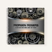 メタリックグレーテクスチャ背景プリント ノートブック (正面)