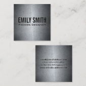 メタリックグレーテクスチャ |シンプルミニマル スクエア名刺 (正面/裏面)
