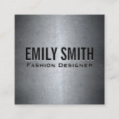 メタリックグレーテクスチャ |シンプルミニマル スクエア名刺 (正面)