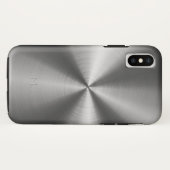 メタリックグレーフェイクステンレス鋼の外観 Case-Mate iPhoneケース (裏面(横))